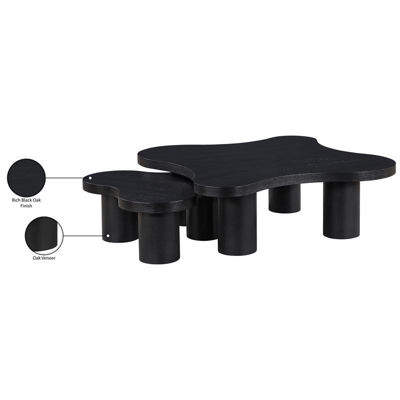 Meridian Furniture Cove Black Oak Veneer And Solid Wood 2pc. Coffee Table