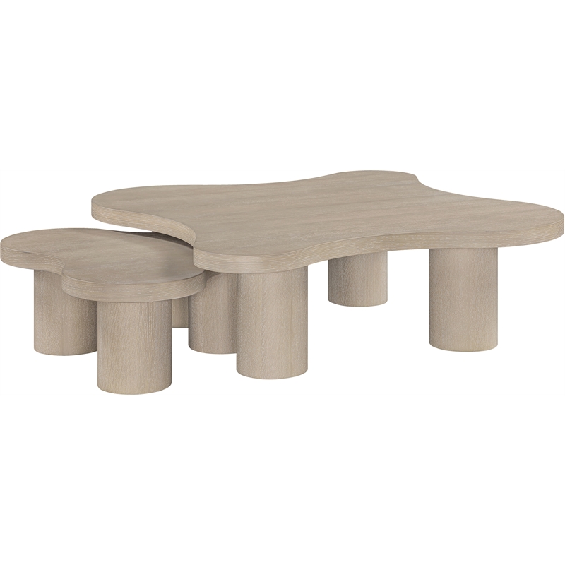 Meridian Furniture Cove Natural Oak Veneer And Solid Wood 2pc. Coffee Table