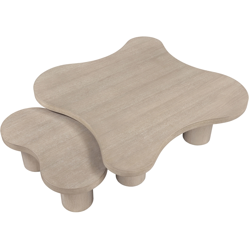 Meridian Furniture Cove Natural Oak Veneer And Solid Wood 2pc. Coffee Table
