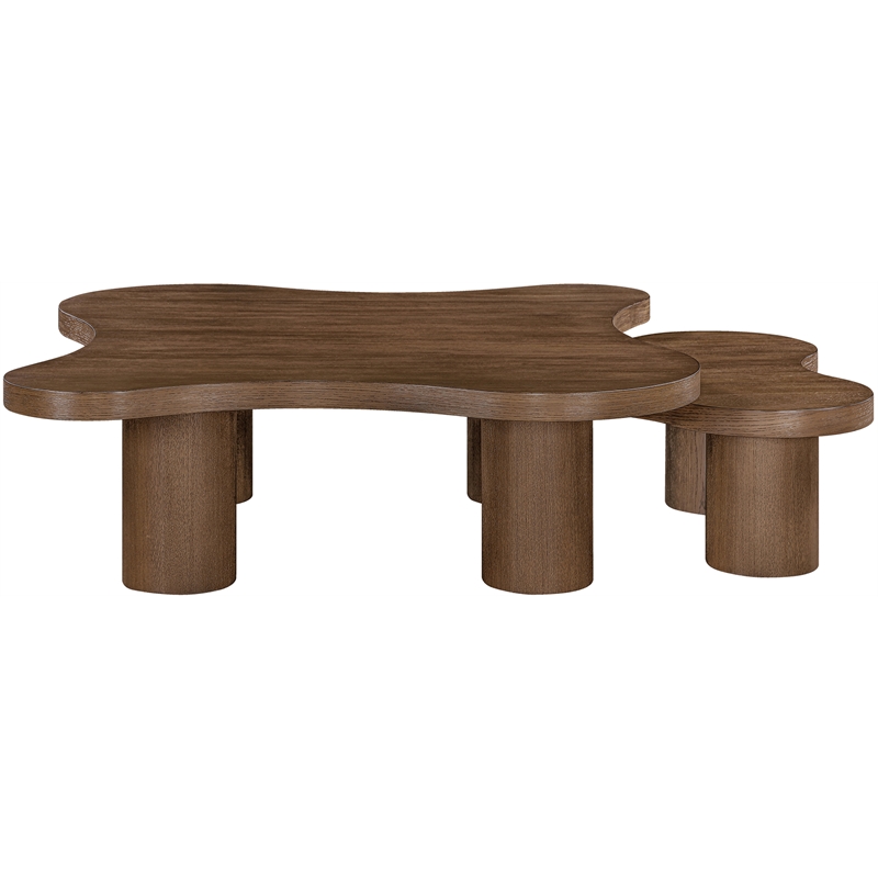 Meridian Furniture Cove Brown Walnut Oak Veneer And Solid Wood 2pc. Coffee Table