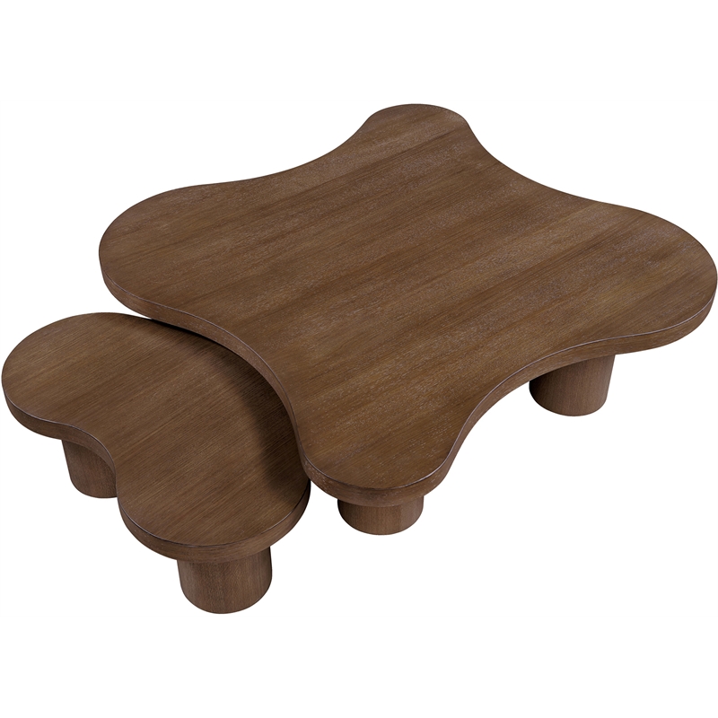 Meridian Furniture Cove Brown Walnut Oak Veneer And Solid Wood 2pc. Coffee Table