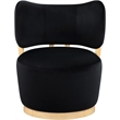 Meridian Furniture Elara Black Velvet Upholstered Swivel Accent Chair
