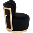 Meridian Furniture Elara Black Velvet Upholstered Swivel Accent Chair