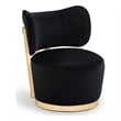 Meridian Furniture Elara Black Velvet Upholstered Swivel Accent Chair