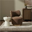 Meridian Furniture Elara Brown Velvet Upholstered Swivel Accent Chair