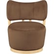 Meridian Furniture Elara Brown Velvet Upholstered Swivel Accent Chair