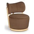 Meridian Furniture Elara Brown Velvet Upholstered Swivel Accent Chair