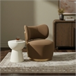 Meridian Furniture Elara Saddle Velvet Upholstered Swivel Accent Chair
