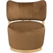 Meridian Furniture Elara Saddle Velvet Upholstered Swivel Accent Chair