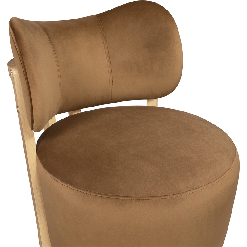 Meridian Furniture Elara Saddle Velvet Upholstered Swivel Accent Chair