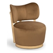 Meridian Furniture Elara Saddle Velvet Upholstered Swivel Accent Chair