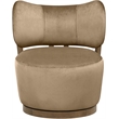 Meridian Furniture Elara Beige Velvet Upholstered Swivel Accent Chair