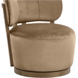 Meridian Furniture Elara Beige Velvet Upholstered Swivel Accent Chair