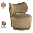 Meridian Furniture Elara Beige Velvet Upholstered Swivel Accent Chair