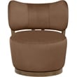 Meridian Furniture Elara Brown Velvet Upholstered Swivel Accent Chair