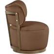 Meridian Furniture Elara Brown Velvet Upholstered Swivel Accent Chair
