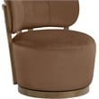 Meridian Furniture Elara Brown Velvet Upholstered Swivel Accent Chair