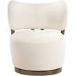 Meridian Furniture Elara Cream Velvet Upholstered Swivel Accent Chair