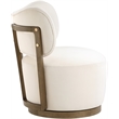 Meridian Furniture Elara Cream Velvet Upholstered Swivel Accent Chair