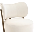 Meridian Furniture Elara Cream Velvet Upholstered Swivel Accent Chair