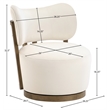 Meridian Furniture Elara Cream Velvet Upholstered Swivel Accent Chair