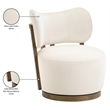 Meridian Furniture Elara Cream Velvet Upholstered Swivel Accent Chair