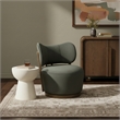 Meridian Furniture Elara Green Velvet Upholstered Swivel Accent Chair