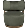 Meridian Furniture Elara Green Velvet Upholstered Swivel Accent Chair