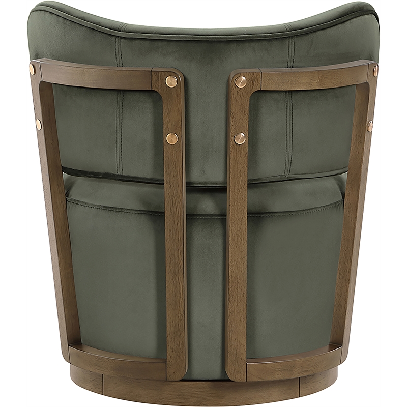 Meridian Furniture Elara Green Velvet Upholstered Swivel Accent Chair