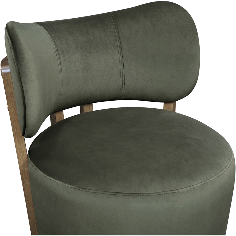 Meridian Furniture Elara Green Velvet Upholstered Swivel Accent Chair
