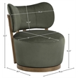 Meridian Furniture Elara Green Velvet Upholstered Swivel Accent Chair