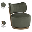 Meridian Furniture Elara Green Velvet Upholstered Swivel Accent Chair