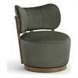 Meridian Furniture Elara Green Velvet Upholstered Swivel Accent Chair