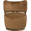 Meridian Furniture Elara Saddle Velvet Upholstered Swivel Accent Chair