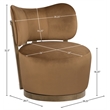 Meridian Furniture Elara Saddle Velvet Upholstered Swivel Accent Chair