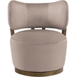 Meridian Furniture Elara Taupe Velvet Upholstered Swivel Accent Chair