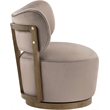 Meridian Furniture Elara Taupe Velvet Upholstered Swivel Accent Chair