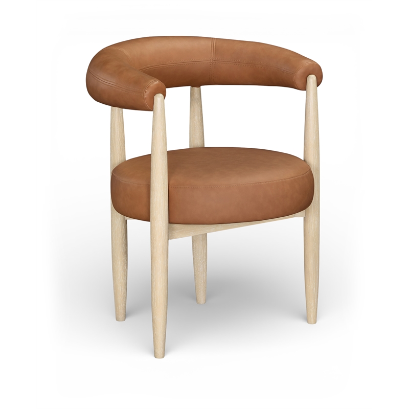 Meridian Furniture Sable Cognac Vegan Leather Dining Chair (Set of 2)