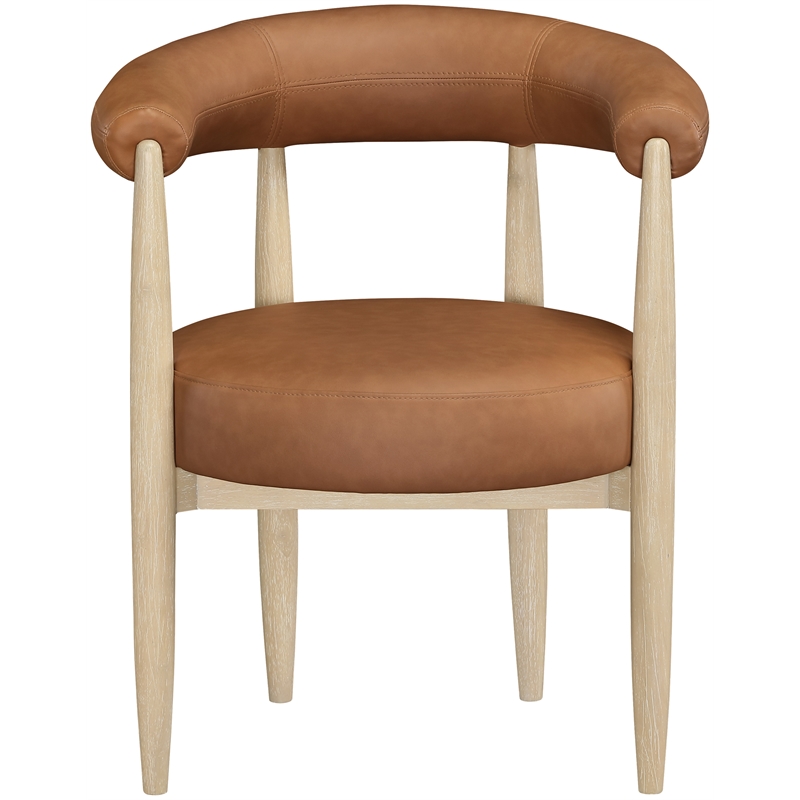 Meridian Furniture Sable Cognac Vegan Leather Dining Chair (Set of 2)