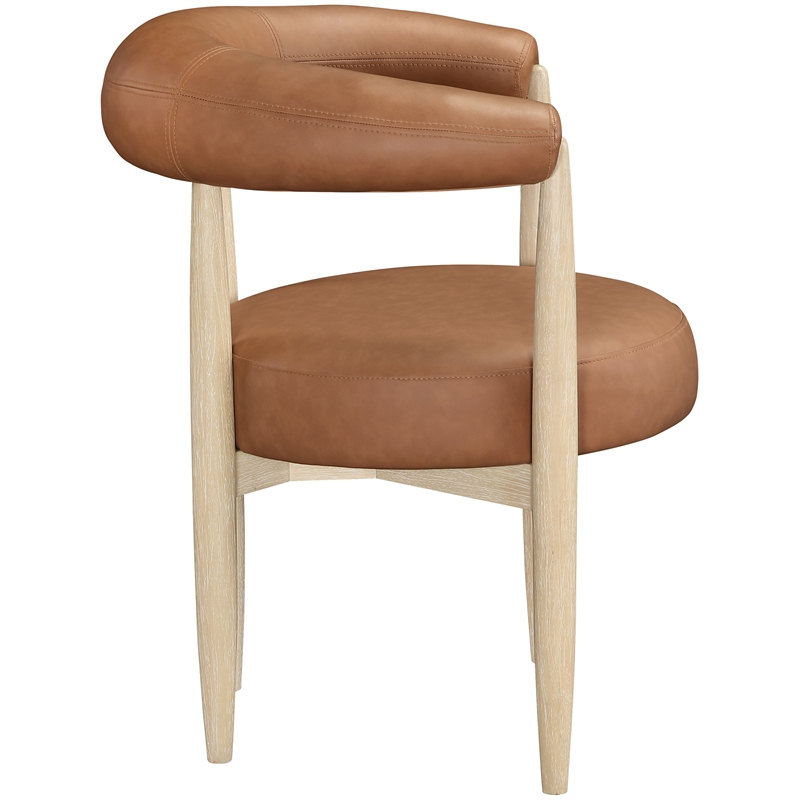 Meridian Furniture Sable Cognac Vegan Leather Dining Chair (Set of 2)