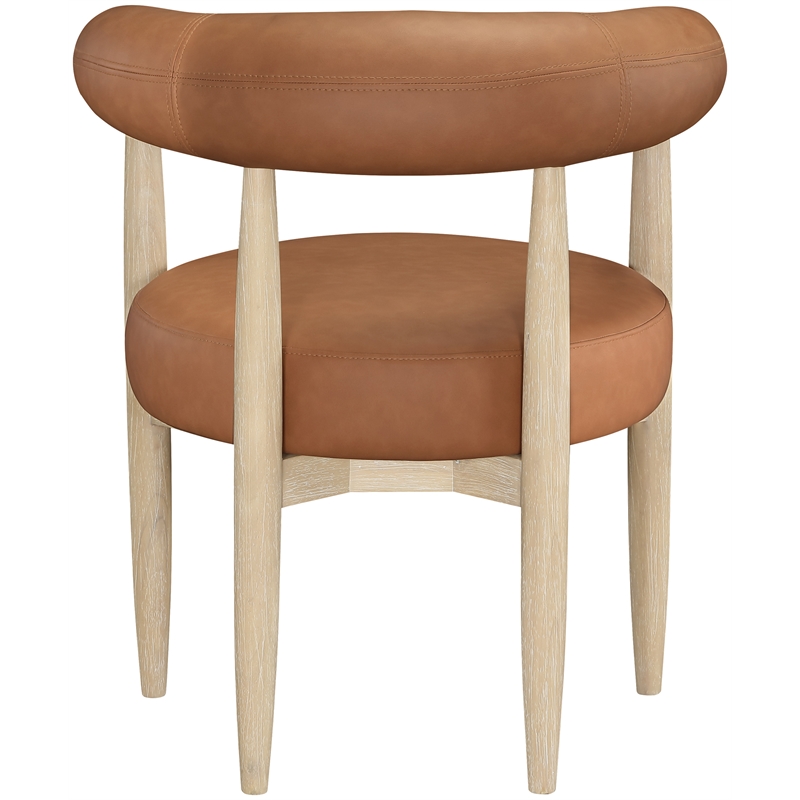 Meridian Furniture Sable Cognac Vegan Leather Dining Chair (Set of 2)