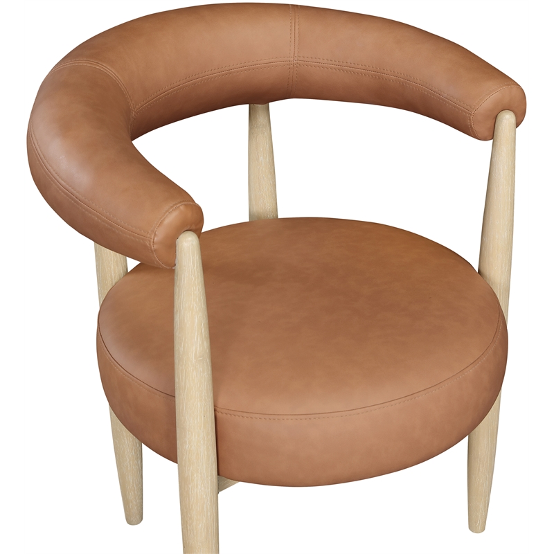 Meridian Furniture Sable Cognac Vegan Leather Dining Chair (Set of 2)
