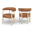 Meridian Furniture Sable Cognac Vegan Leather Dining Chair (Set of 2)