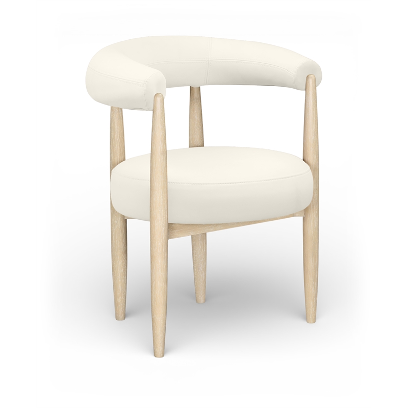 Meridian Furniture Sable Cream Vegan Leather Dining Chair (Set of 2)