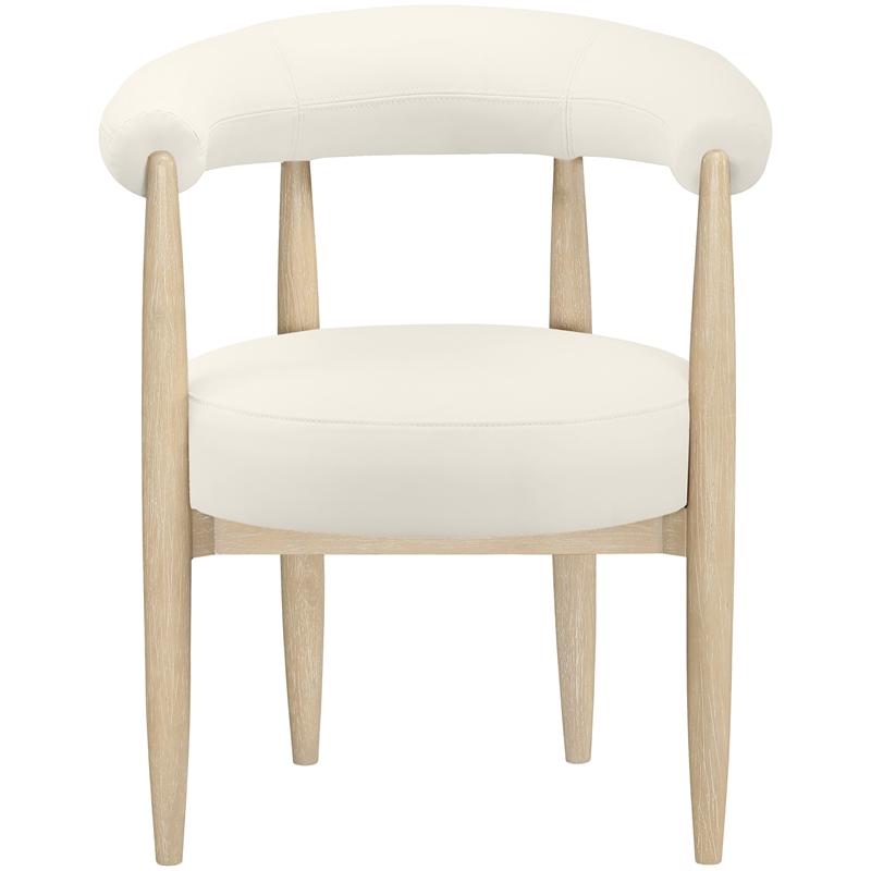 Meridian Furniture Sable Cream Vegan Leather Dining Chair (Set of 2)