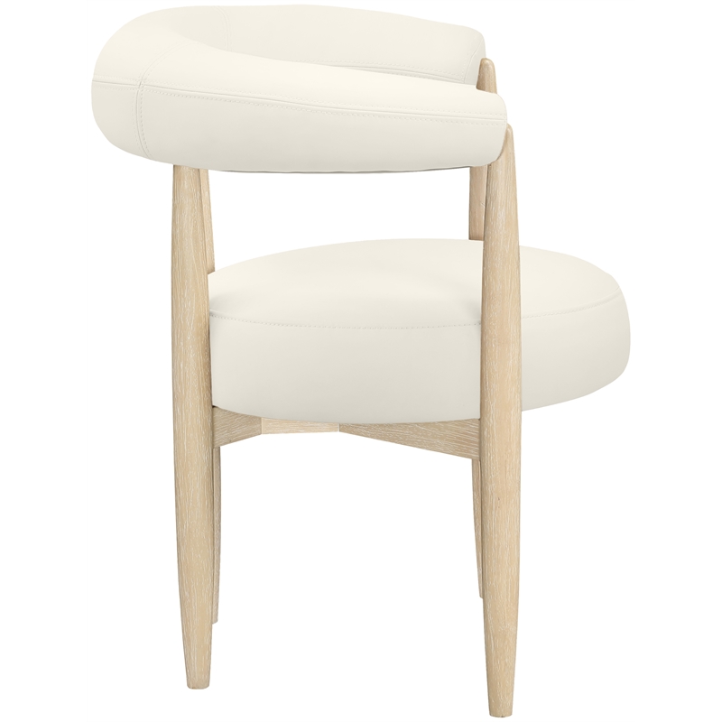 Meridian Furniture Sable Cream Vegan Leather Dining Chair (Set of 2)