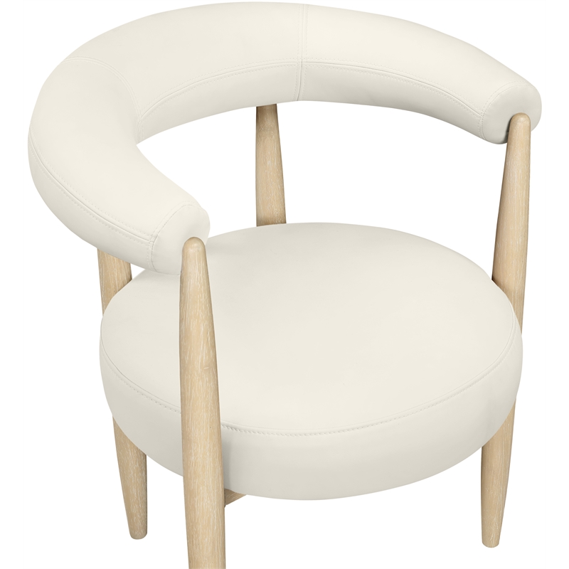Meridian Furniture Sable Cream Vegan Leather Dining Chair (Set of 2)