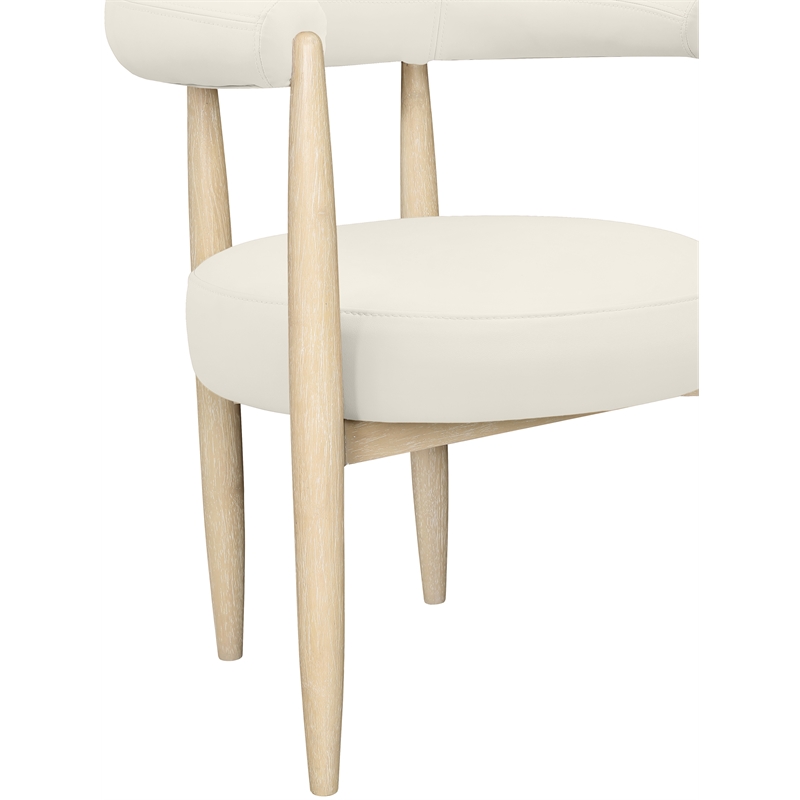 Meridian Furniture Sable Cream Vegan Leather Dining Chair (Set of 2)