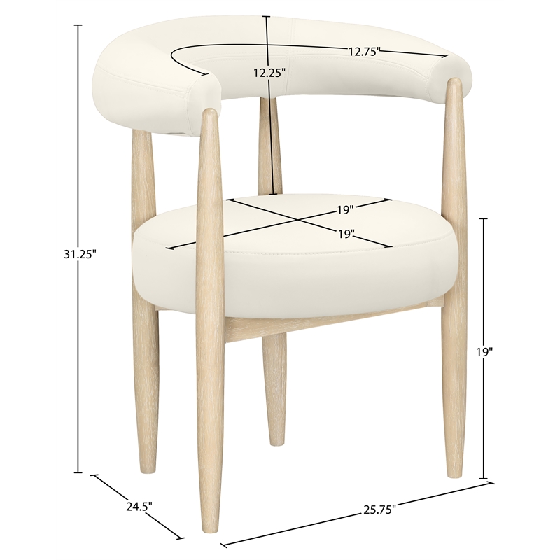 Meridian Furniture Sable Cream Vegan Leather Dining Chair (Set of 2)