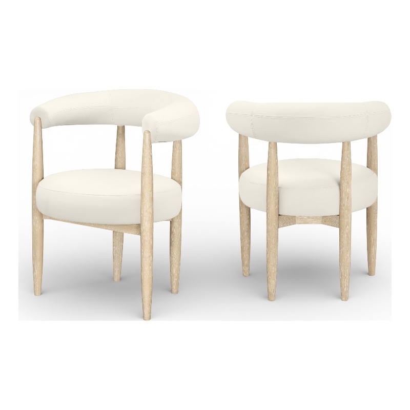 Meridian Furniture Sable Cream Vegan Leather Dining Chair (Set of 2)